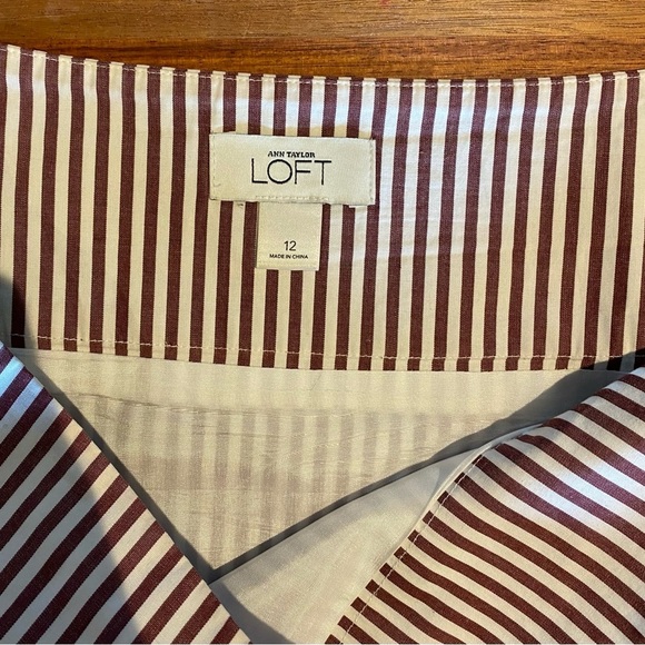 AT Loft Striped Midi A-Line Skirt, size 12 - Picture 3 of 7